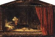 REMBRANDT Harmenszoon van Rijn The Holy Family with a Curtain Spain oil painting artist